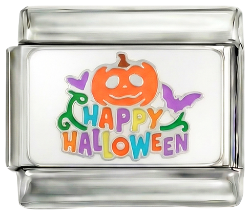 Feliz Halloween con calabaza en plata