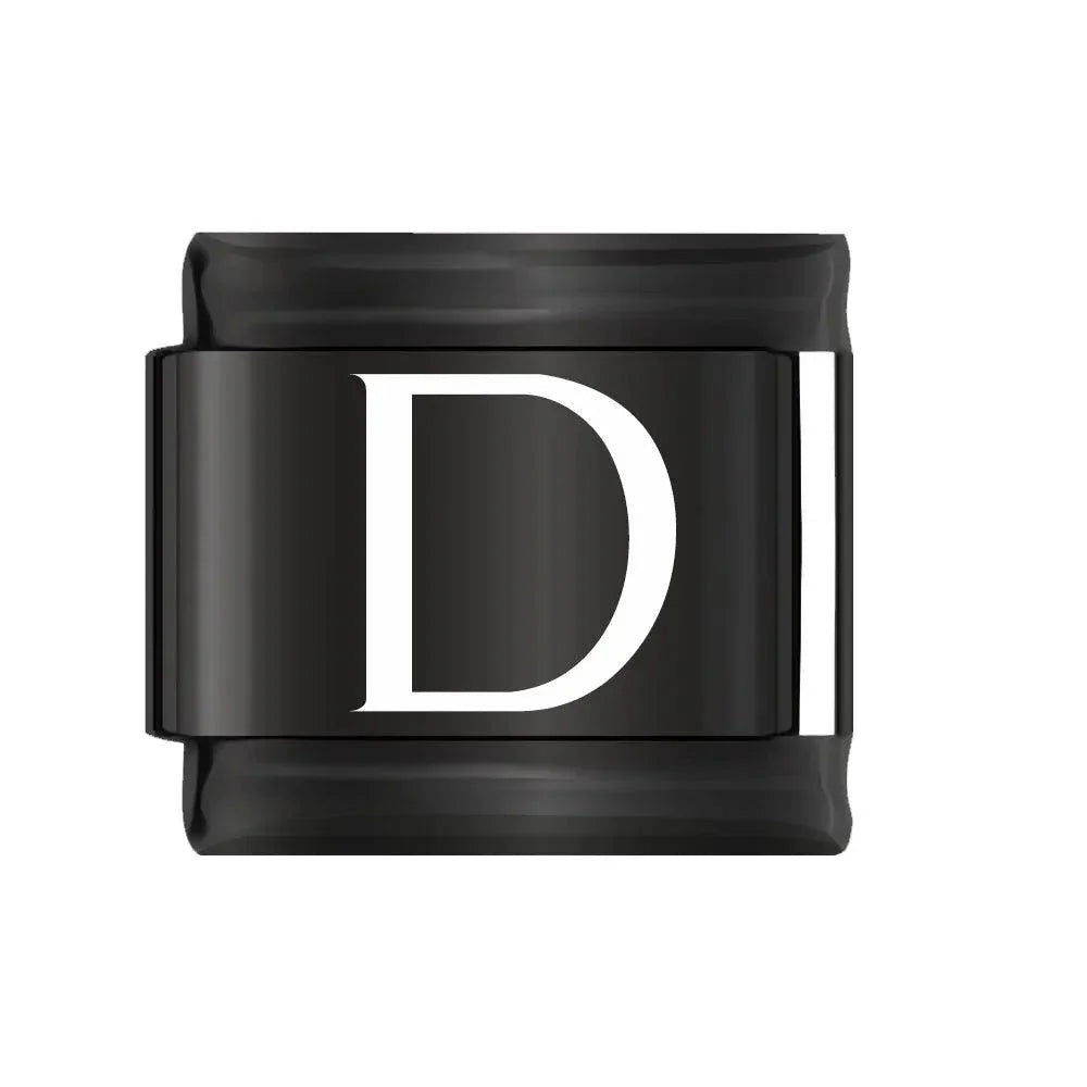 Letter D in White, on Black - Charms Official