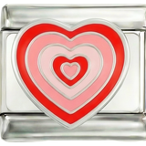 Por añadir - corazón rojo en crecimiento, en plata