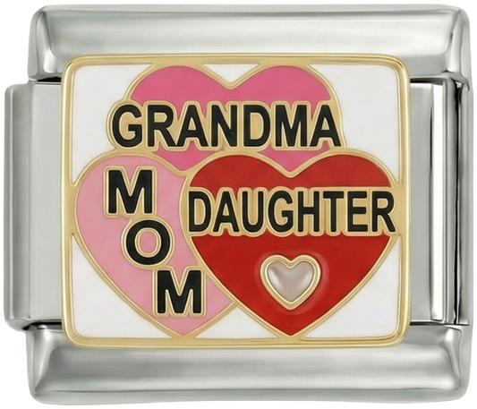 Heart Family, Grandma, Mom and Daughter, on Silver - Heart-Family-Grandma-Mom-and-Daughter-on-Silver.png