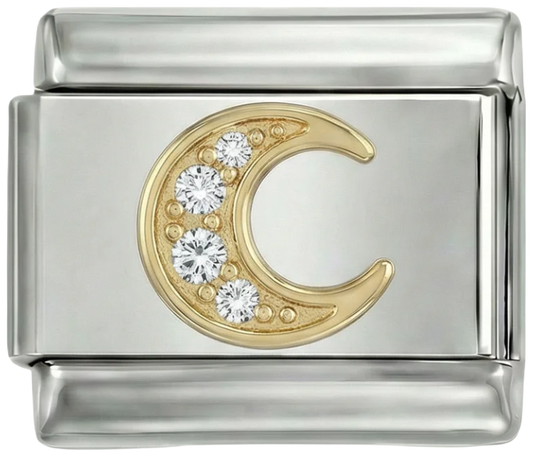 Letter C in Gold with Stones, on Silver - Letter-C-in-gold-with-stones-on-silver.png
