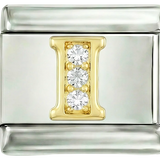 Letter I in Gold with Stones, on Silver - Letter-I-in-gold-with-stones-on-silver.png