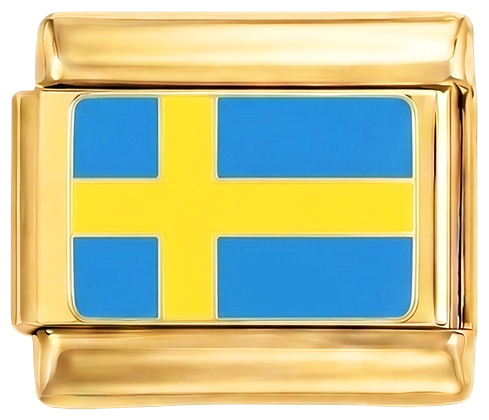 Por añadir - Bandera de Suecia, en oro