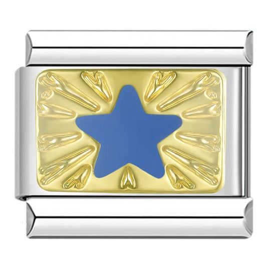 Blue Star on Gold - Charms Official