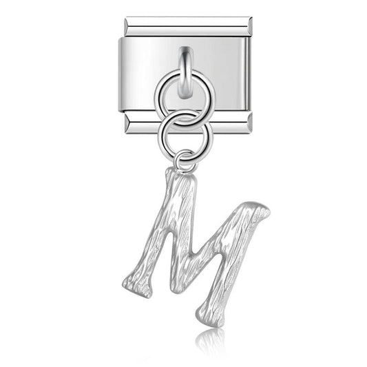 Letter M, Hanging, on Silver - Charms Official
