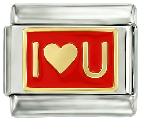 Plate, Red and Gold, I Love U - plate-red-and-gold-i-love.png