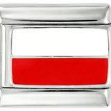 Poland Flag, on Silver