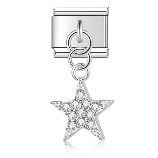Star with Stones, on Silver - Charms Official